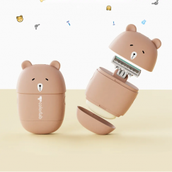 2 Pks Bear Style Portable Razor with Skin Soap 